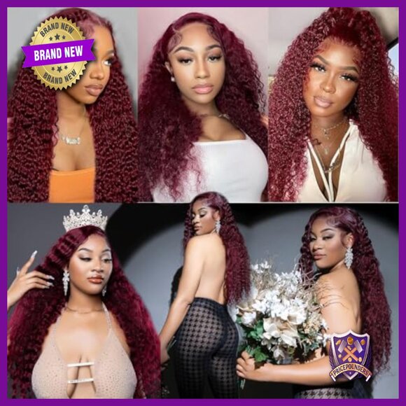 28 Inch Human Hair Lace Front Wig Pre Plucked Deep Wave Glueless